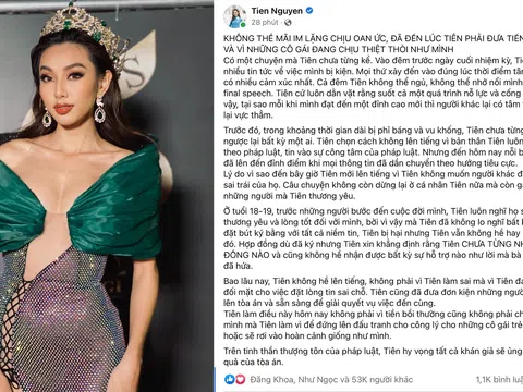 Hoa hậu Thuỳ Tiên: Không thể mãi im lặng chịu oan ức